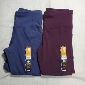 XS 2 Pair Womens Leggings With Pockets Capri Style